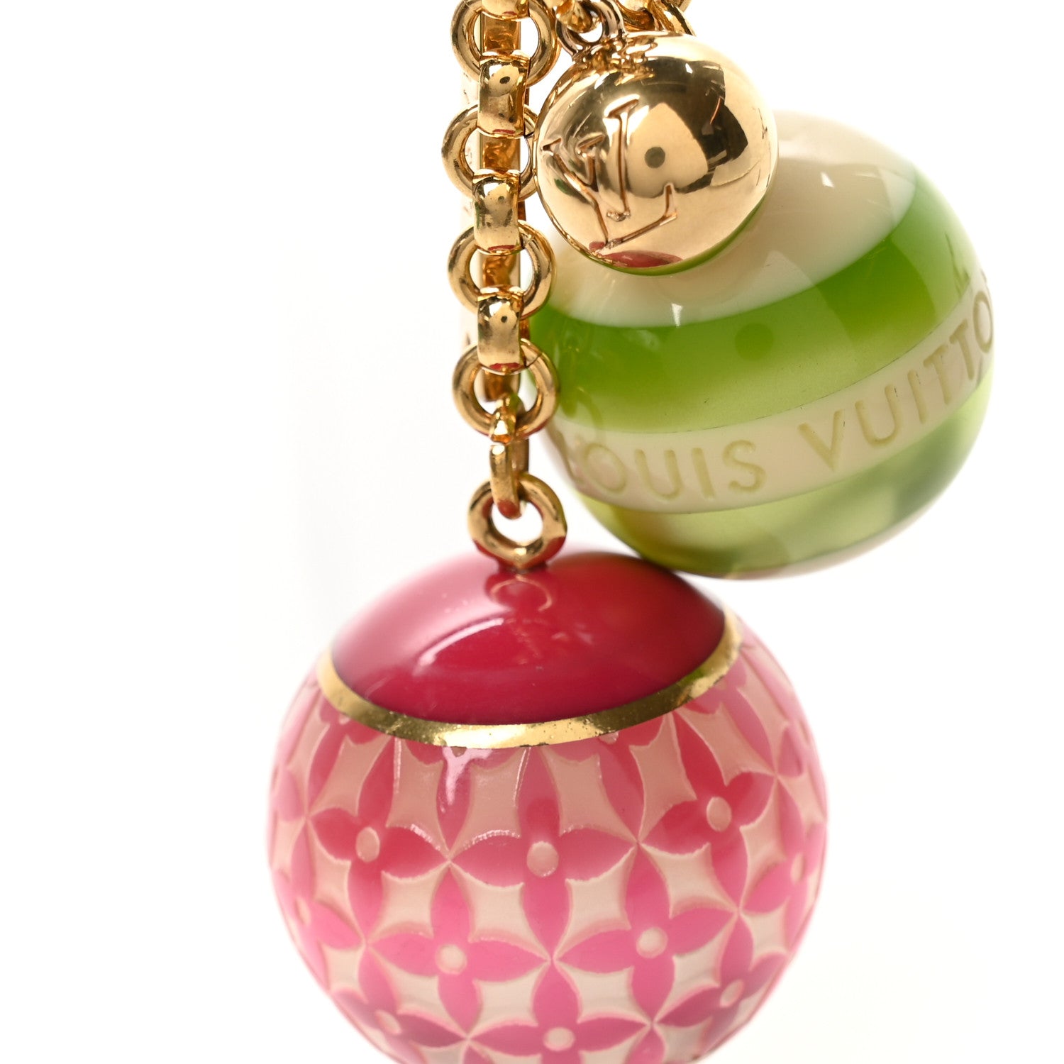 Louis Vuitton Mini Lin Croisette Bag Charm Pink Green 5 of 5