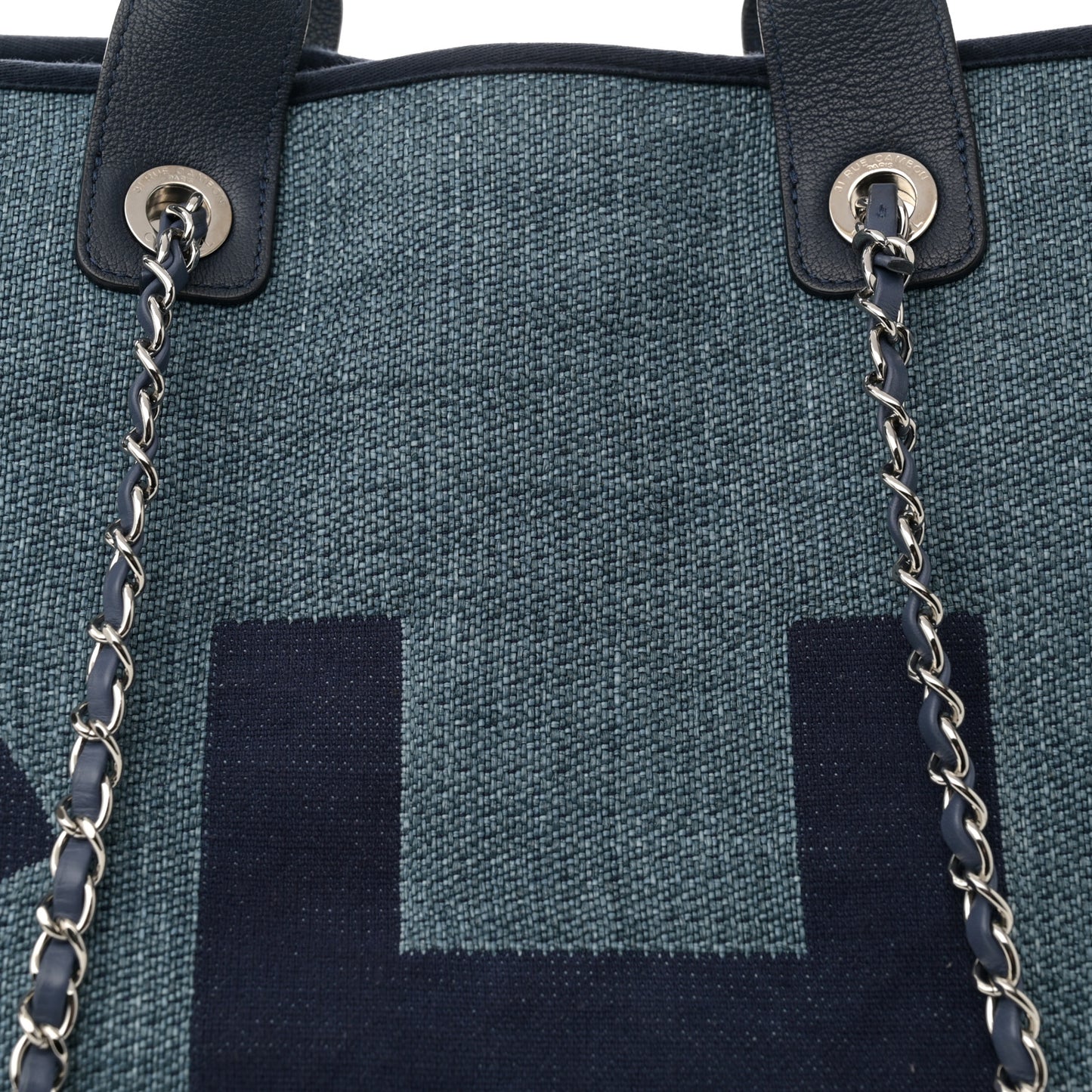 Canvas Large Shopping Tote Dark Blue