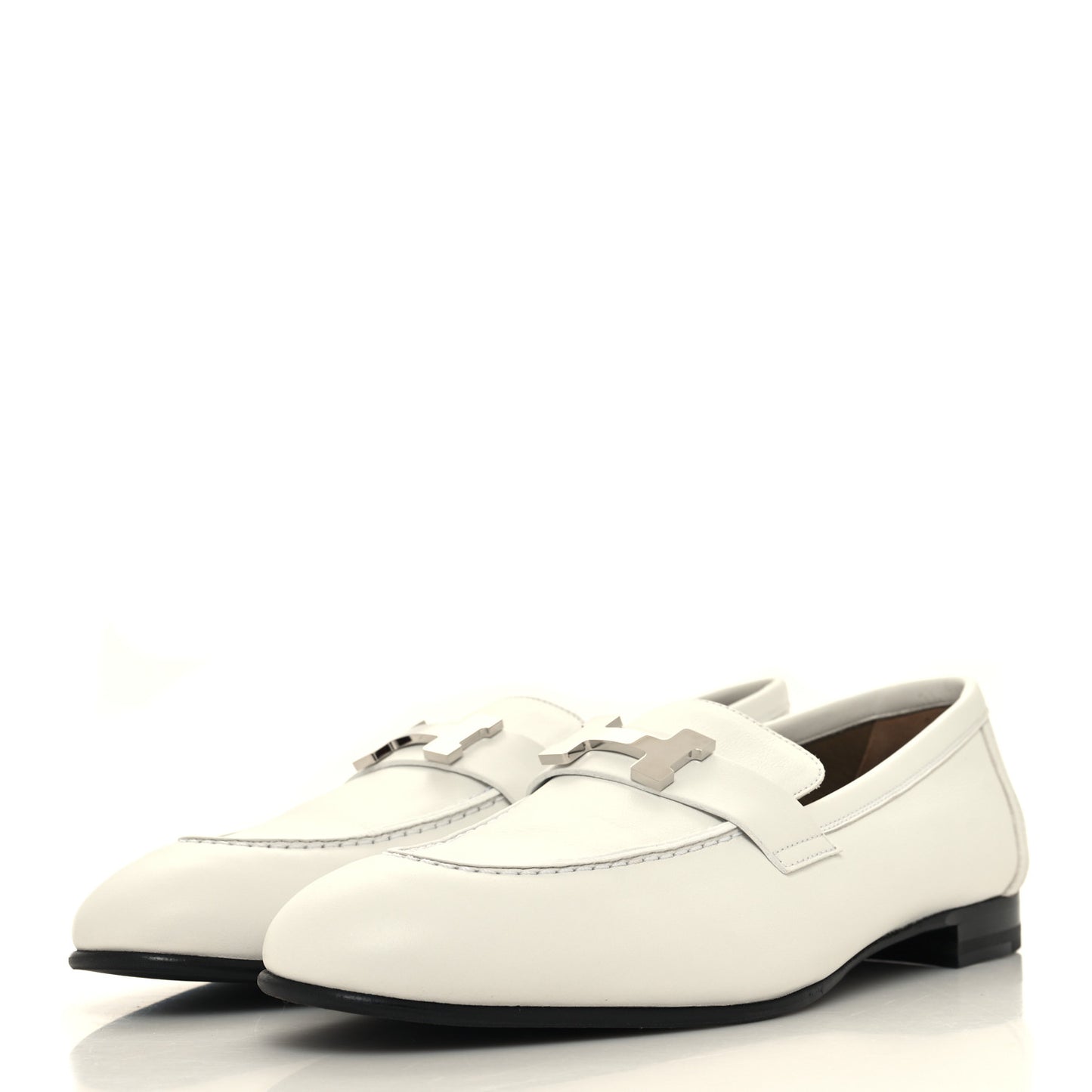 Calfskin Womens Paris Loafers 39.5 White