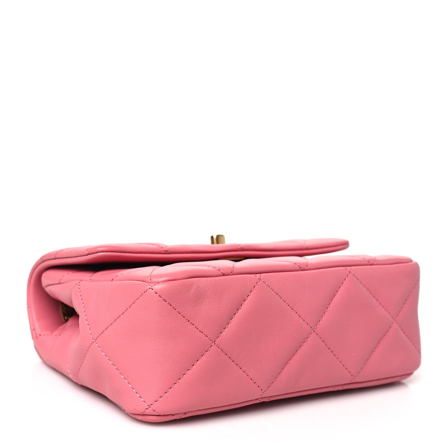 Lambskin Quilted Mini Charms Square Flap Pink