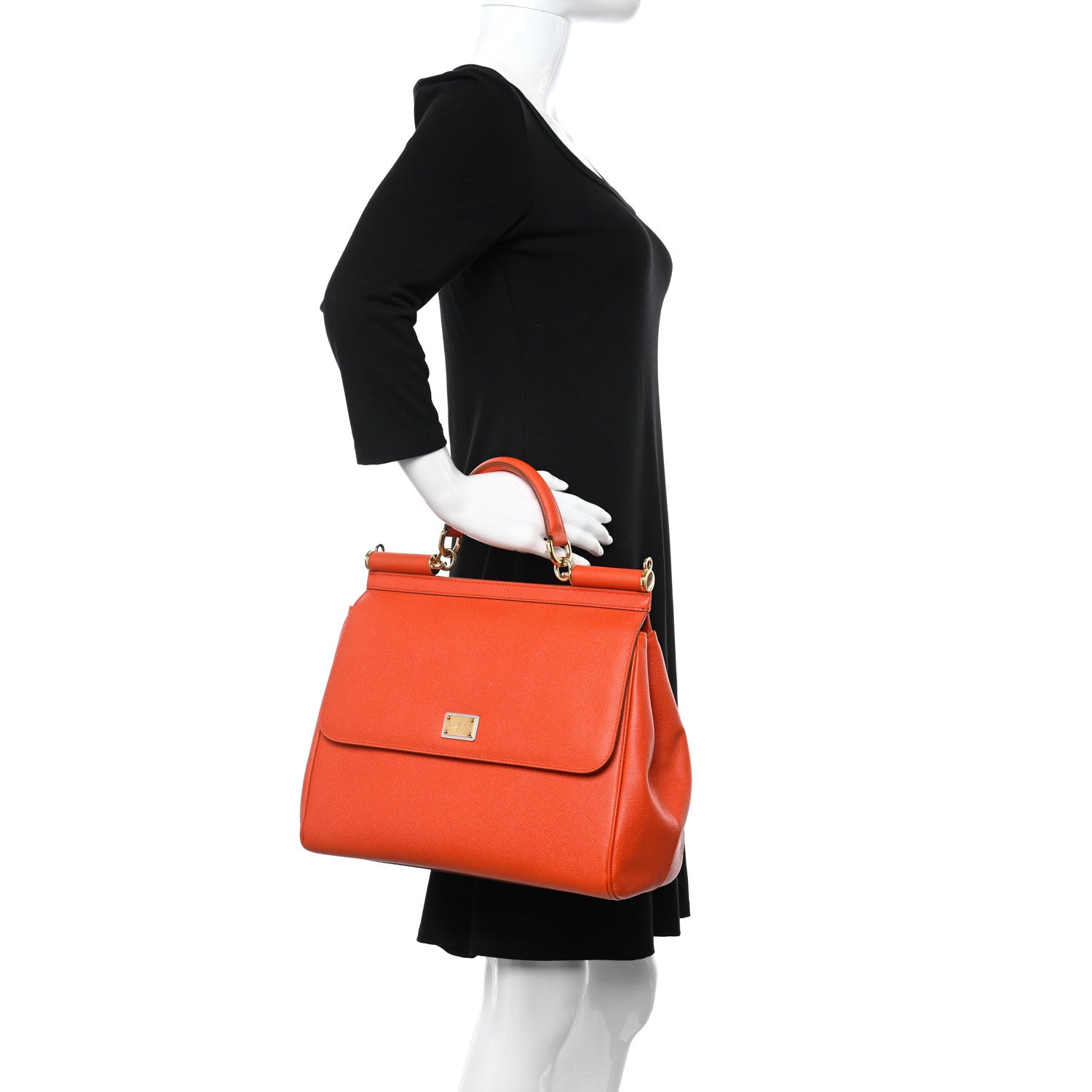 Dolce & Gabbana DOLCE & GABBANA Dauphine Large Miss Sicily Satchel Orange 2 of 12