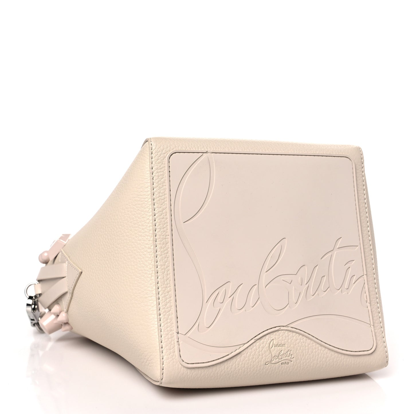 Calfskin Spiked Mini Cabachic Mini Bucket Bag Leche