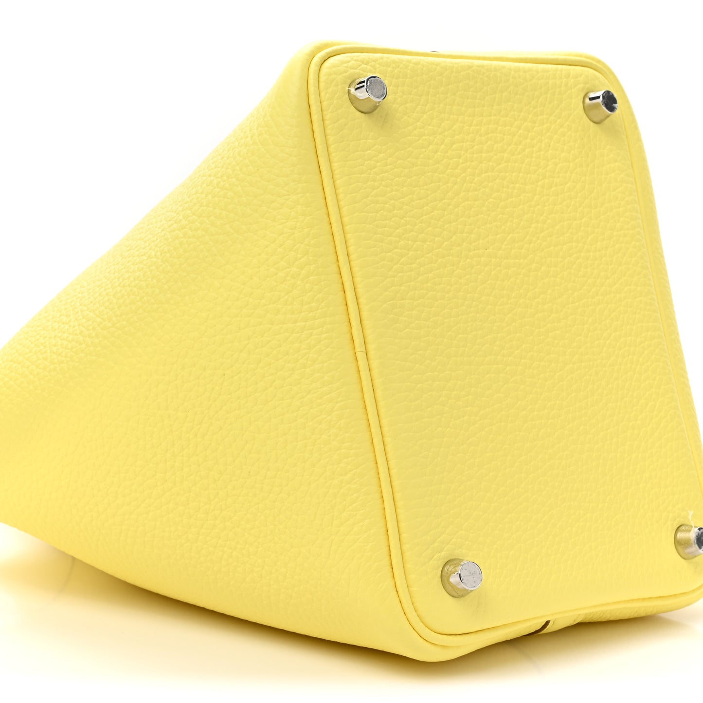 Taurillon Clemence Ostrich Touch Picotin Lock 18 PM Limoncello