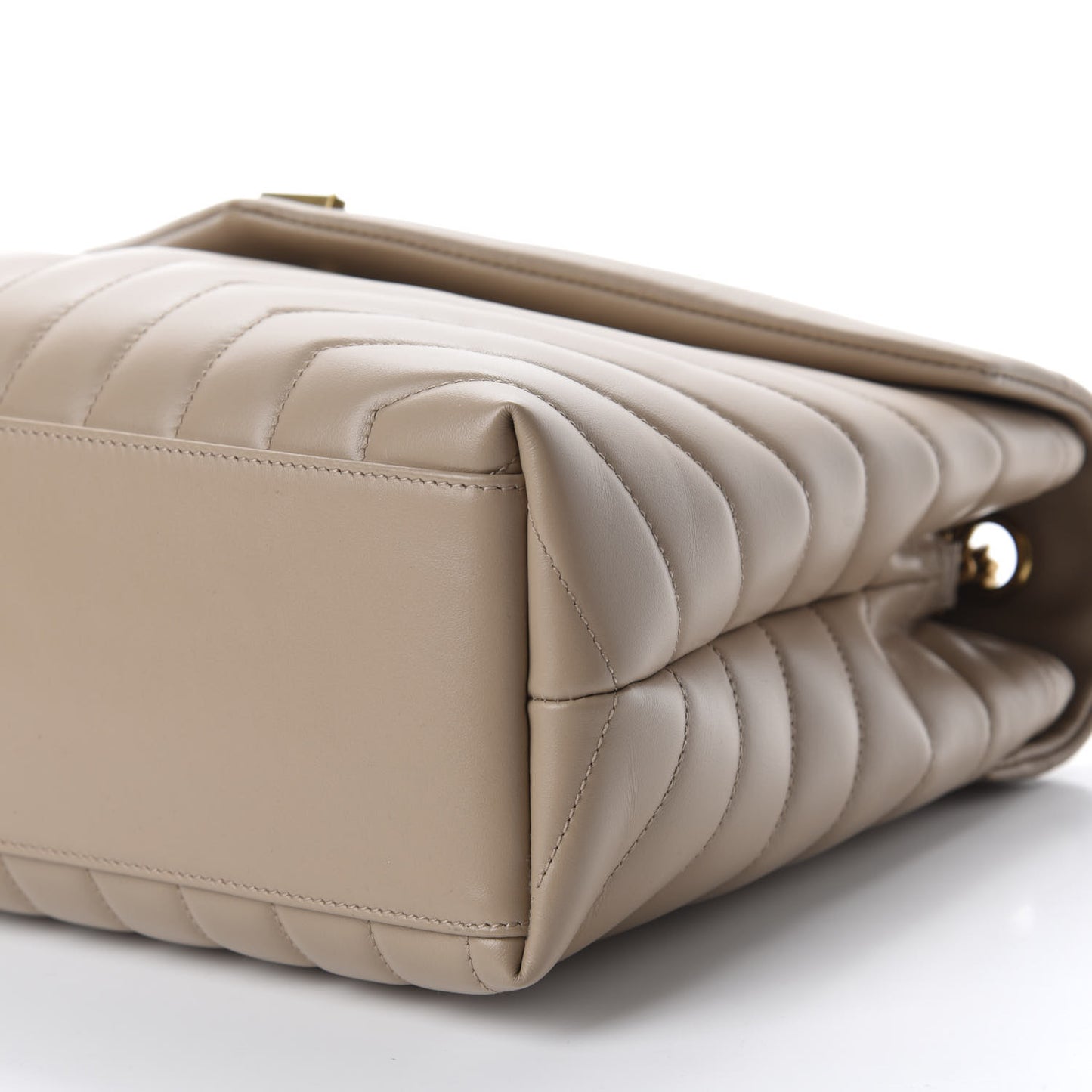 Calfskin Y Quilted Monogram Medium Loulou Chain Satchel Dark Beige