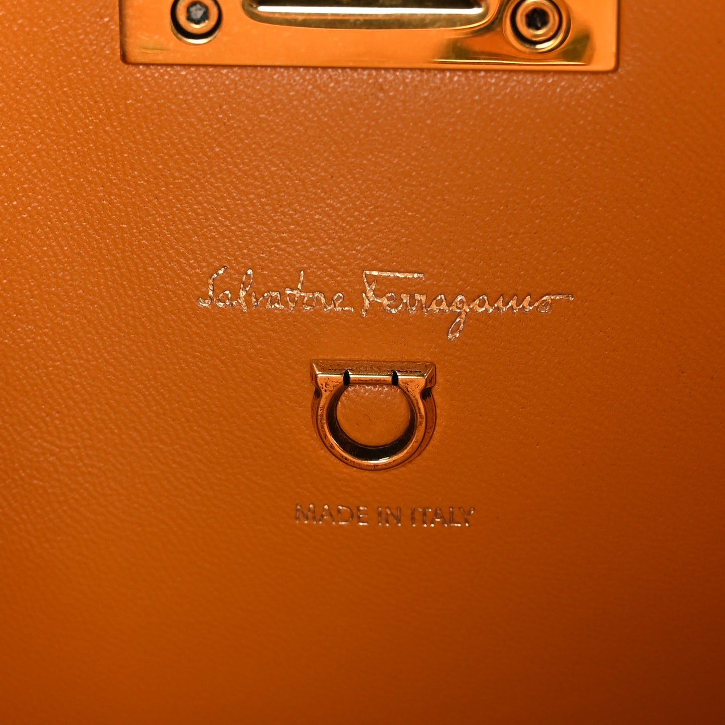 Hammered Calfskin Small The Studio Box Bag Orange