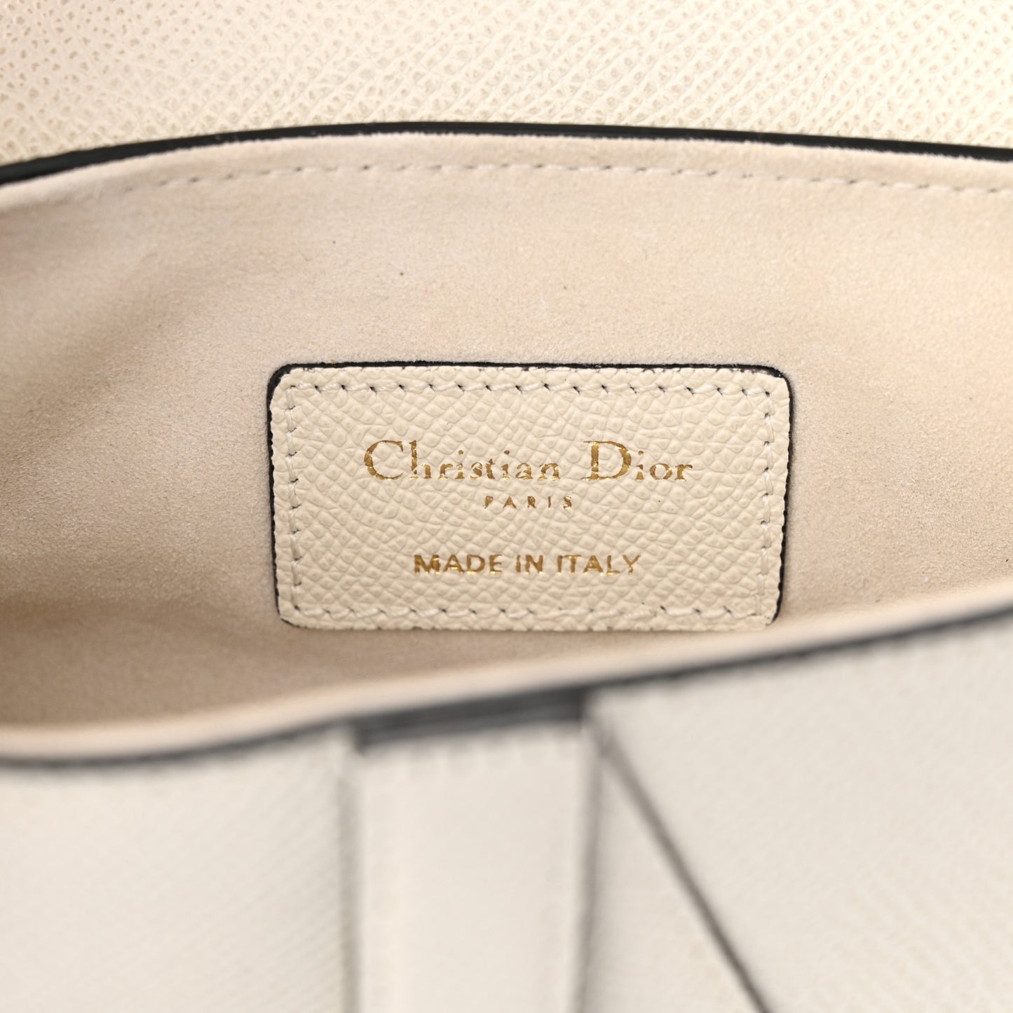 Grained Calfskin Mini Saddle Bag With Strap White