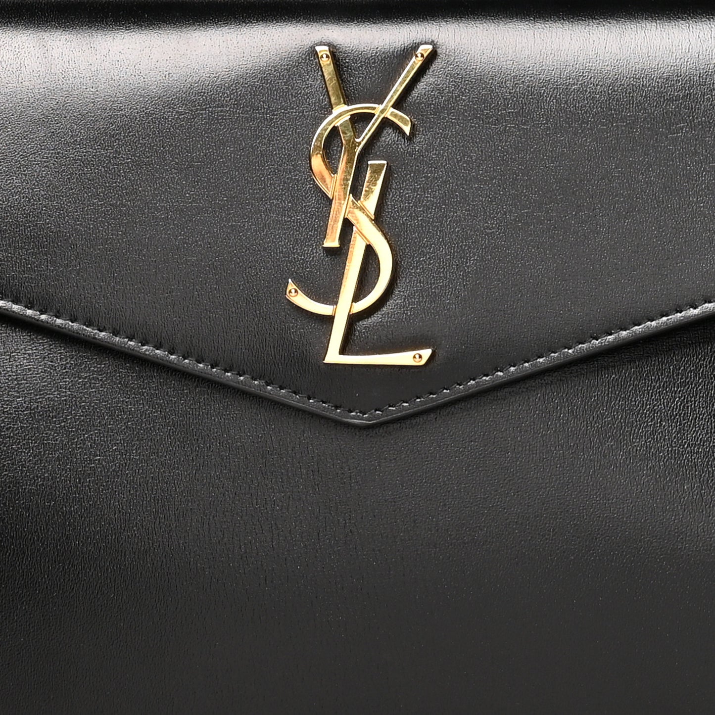 Smooth Shiny Calfskin Monogram Uptown Pouch Black