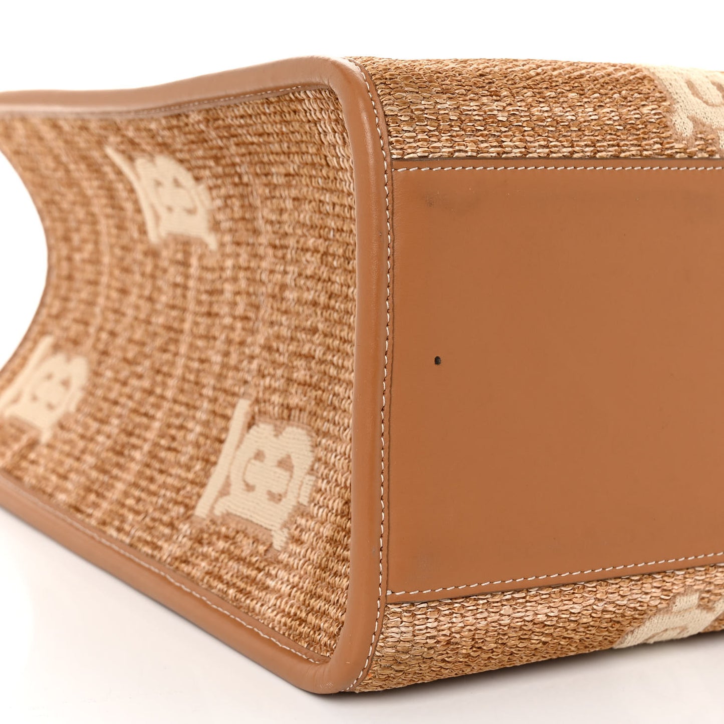 Raffia Calfskin Large Freya Tote Natural