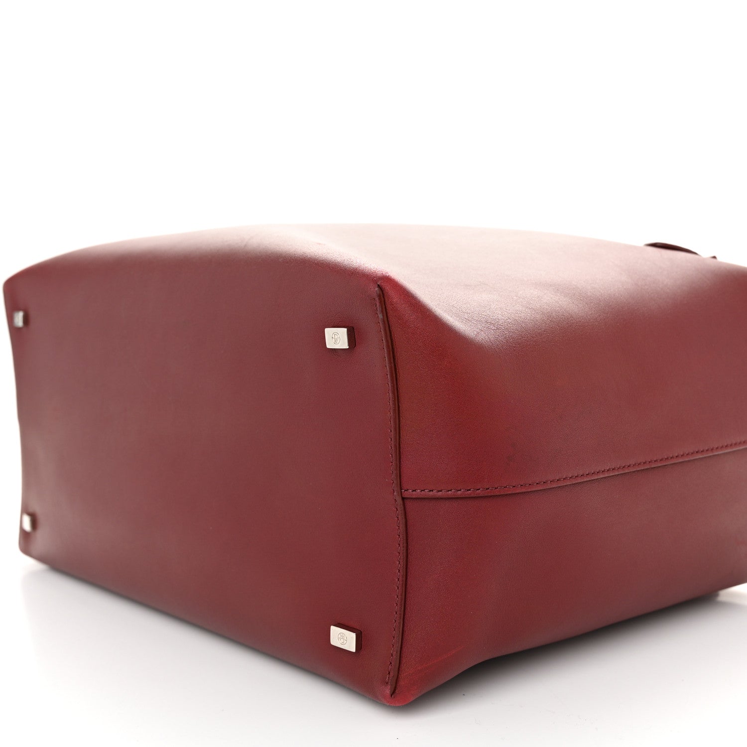The Row Calfskin Lux Satchel Burgundy 9 of 11