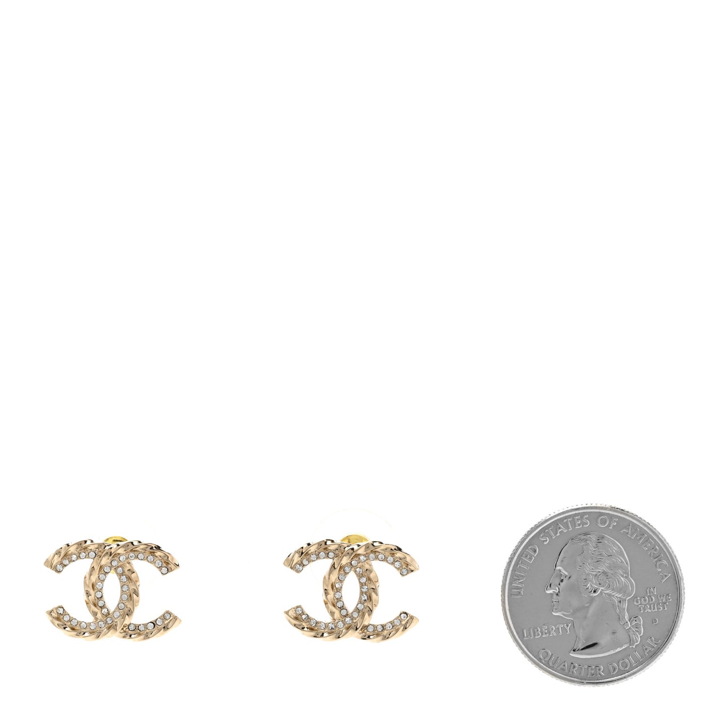 Crystal Timeless CC Earrings Light Gold