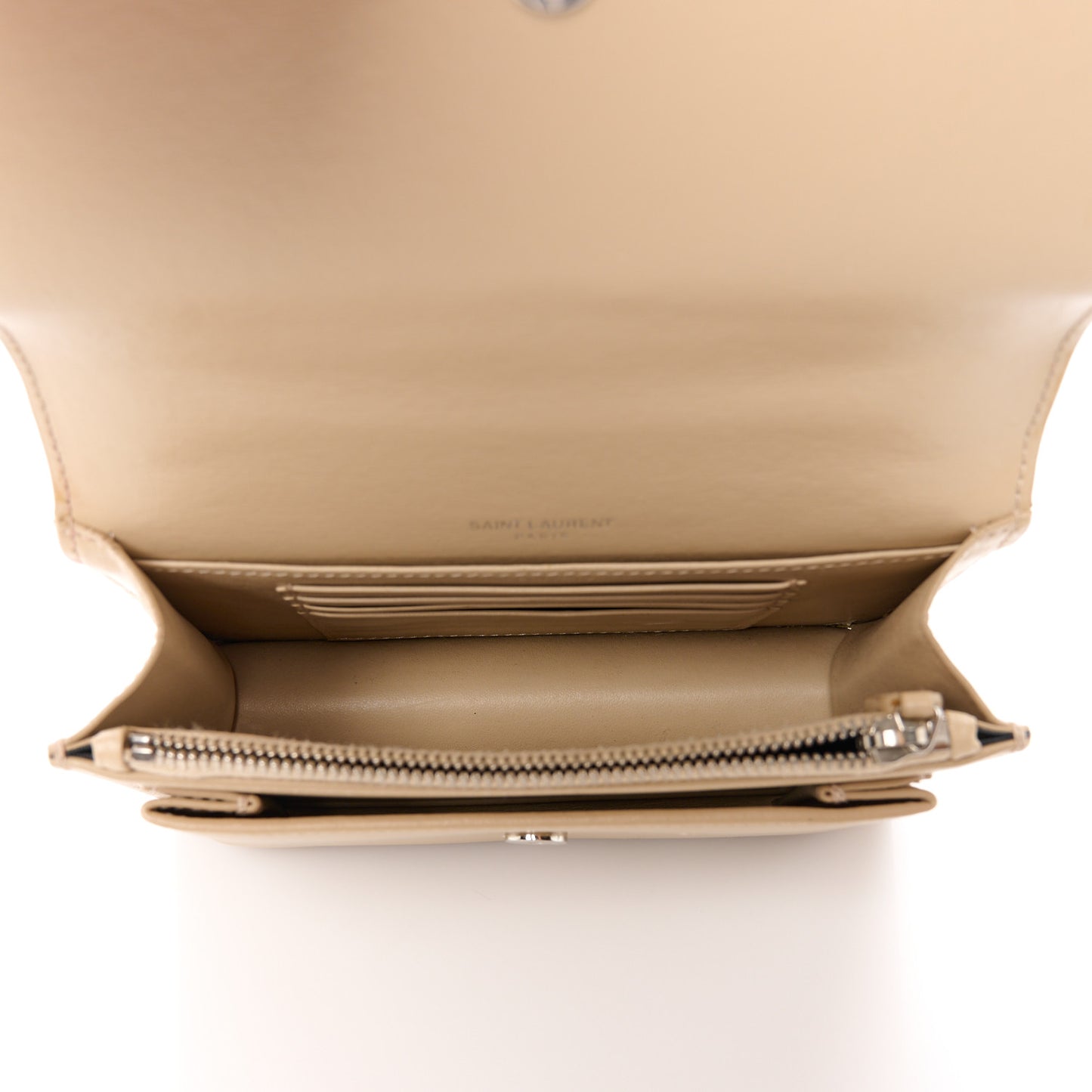 Calfskin Monogram Sunset Chain Wallet Nude Powder