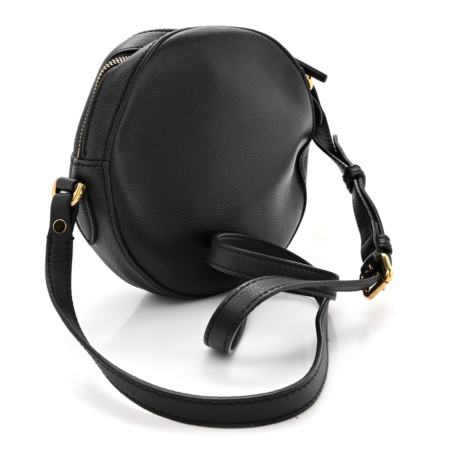 Calfskin La Medusa Round Camera Bag Black