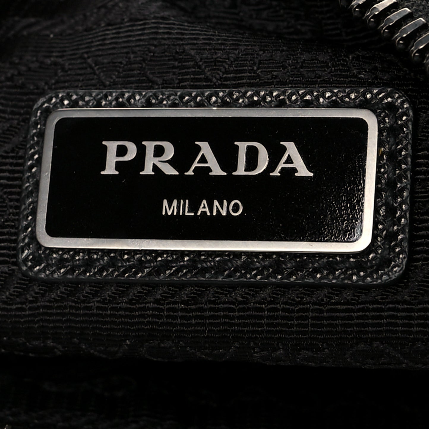 Re-Nylon Saffiano Pocket Zippered Shoulder Bag Black