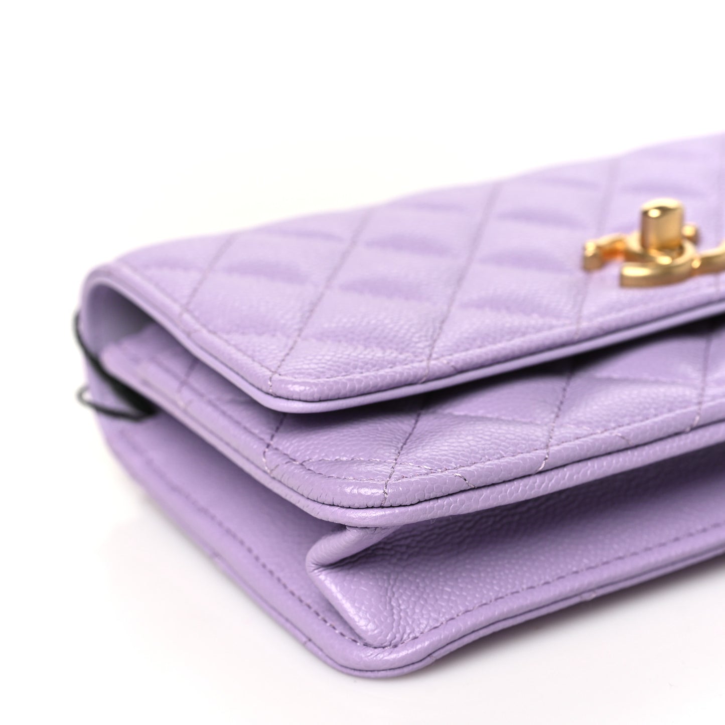 Caviar Quilted Sweetheart Wallet On Chain WOC Light Purple