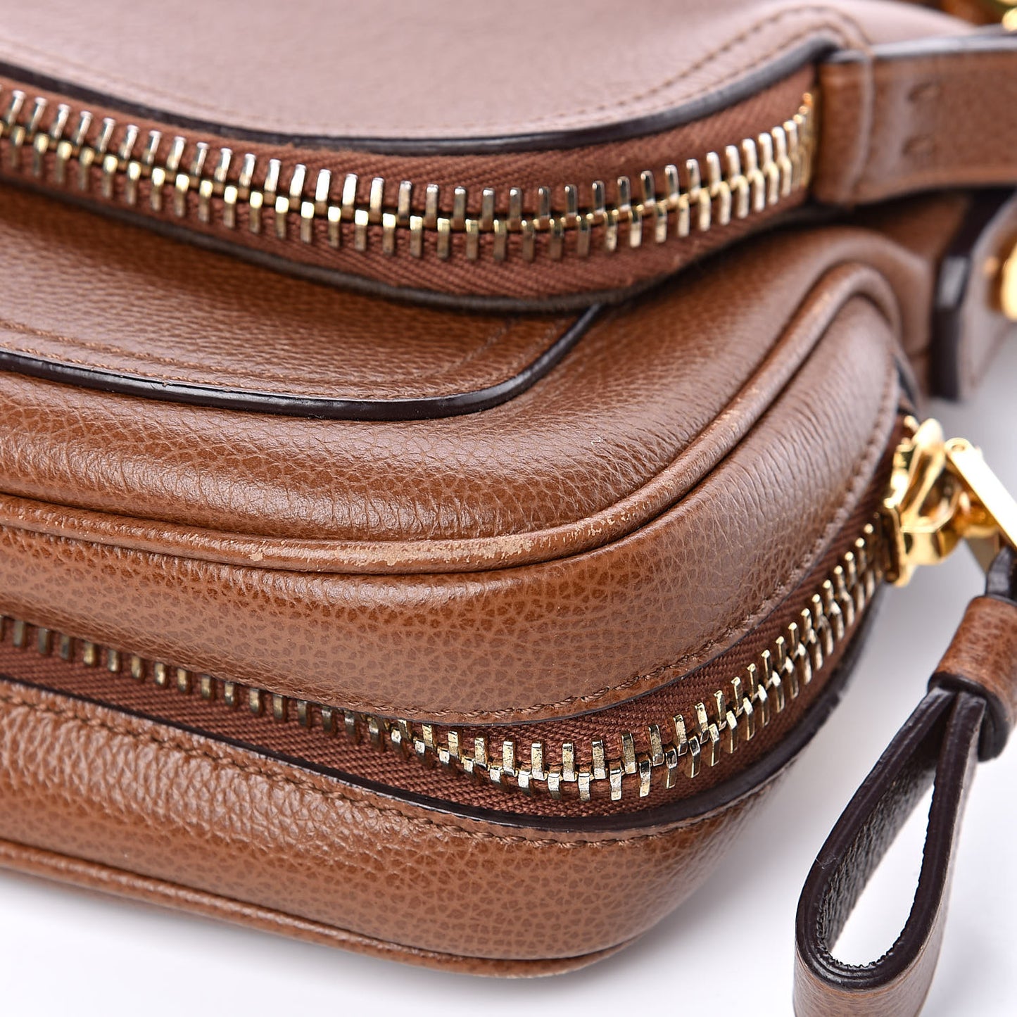 Pebbled Calfskin Mini Jennifer Crossbody Bag Caramel