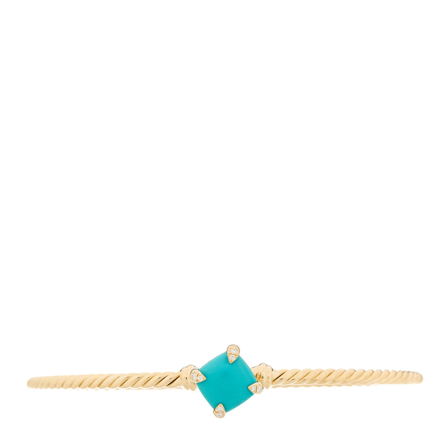 18K Yellow Gold Diamond Turquoise Chatelaine Bracelet