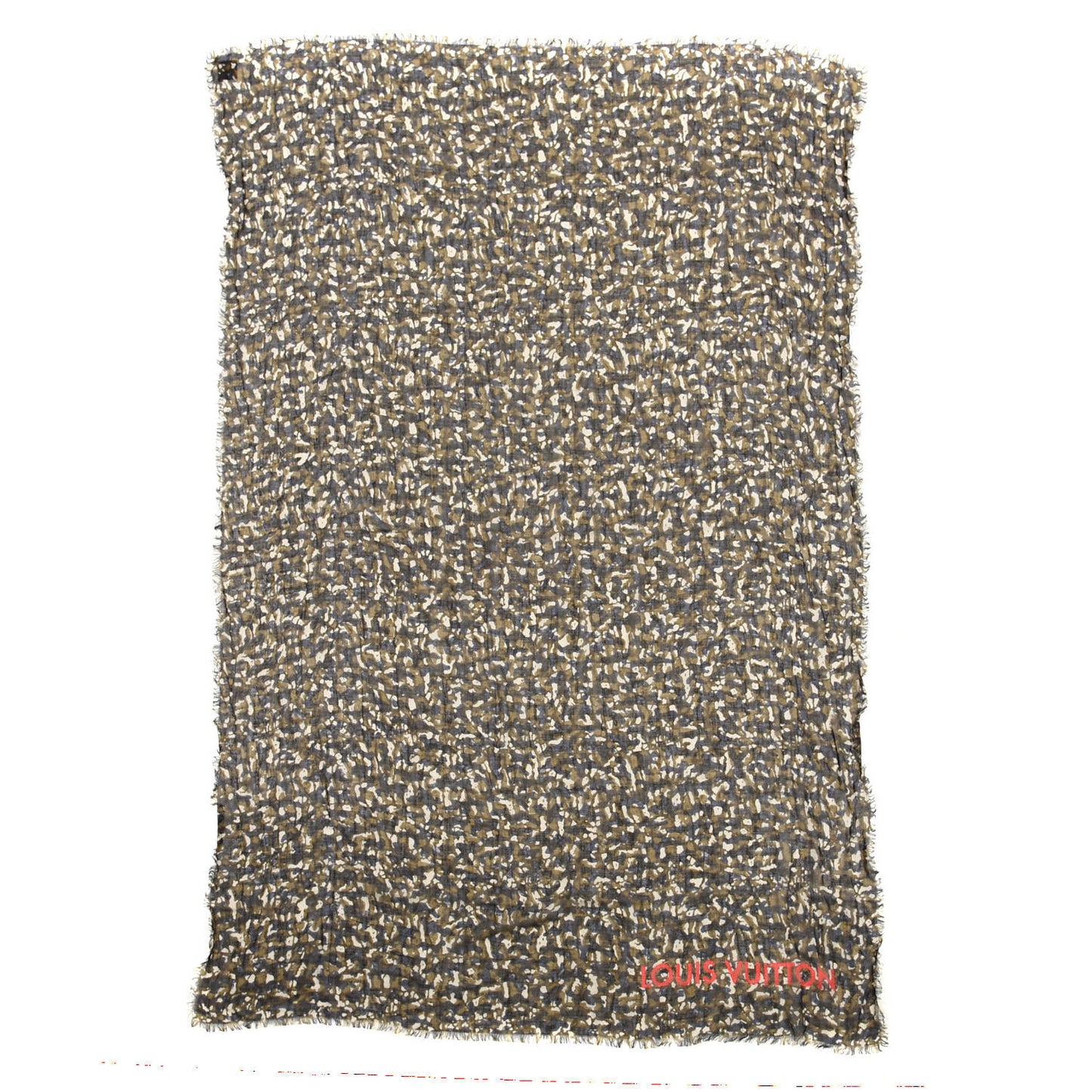 Cashmere Silk Leopard Stole Green
