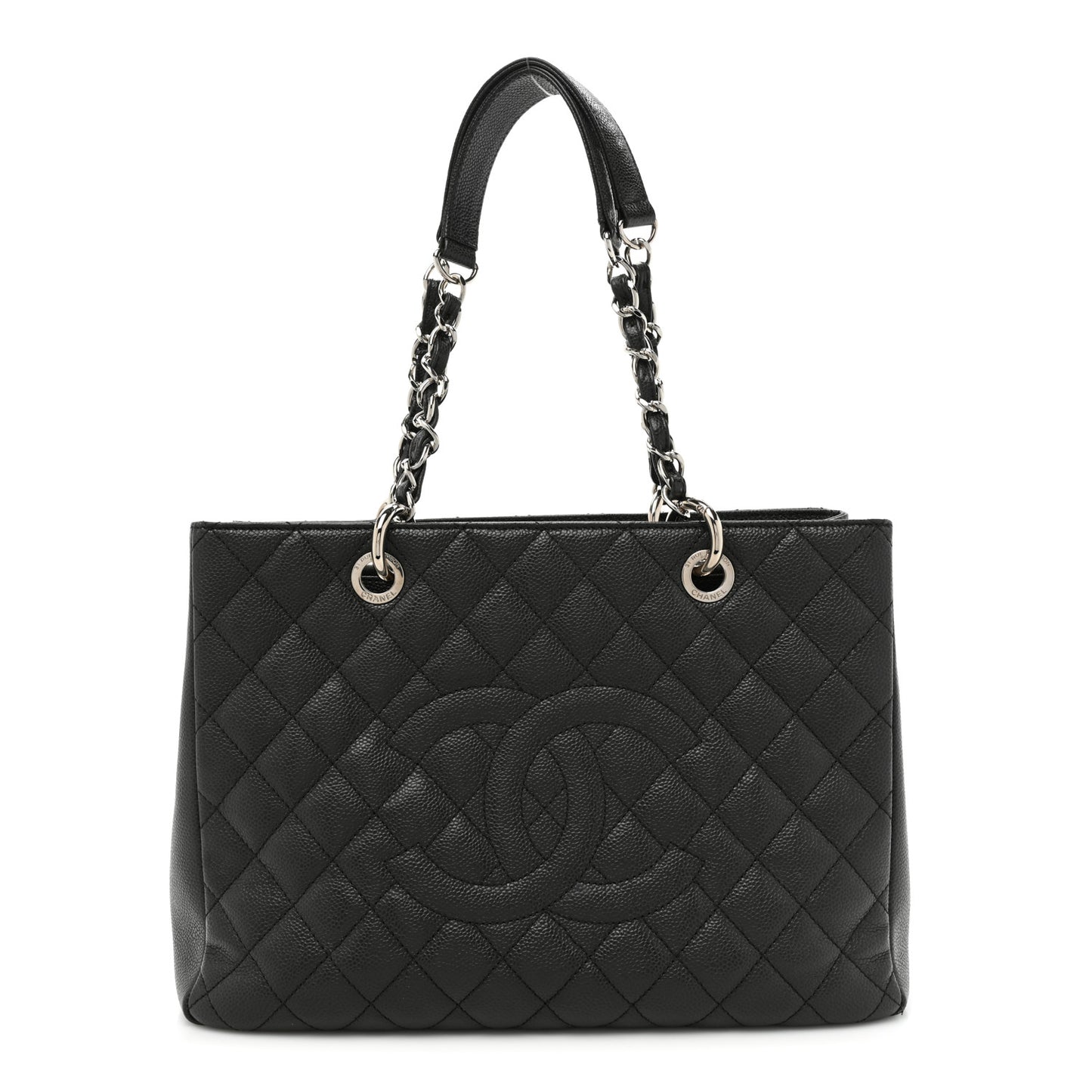 Caviar Quilted Grand Shopping Tote GST Dark Grey