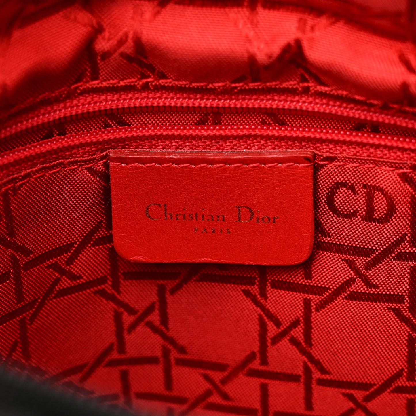 Nylon Cannage Medium Lady Dior Black