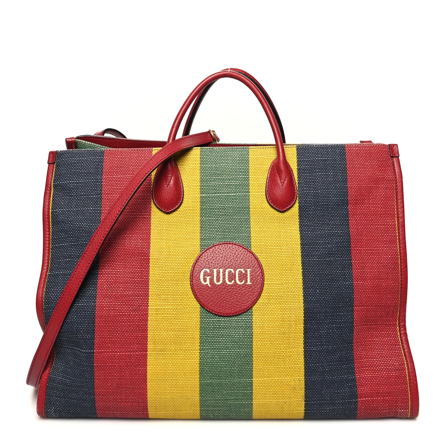 Canvas Marley Stripe Script Logo Large Gucci 100 Tote Bag Multicolor