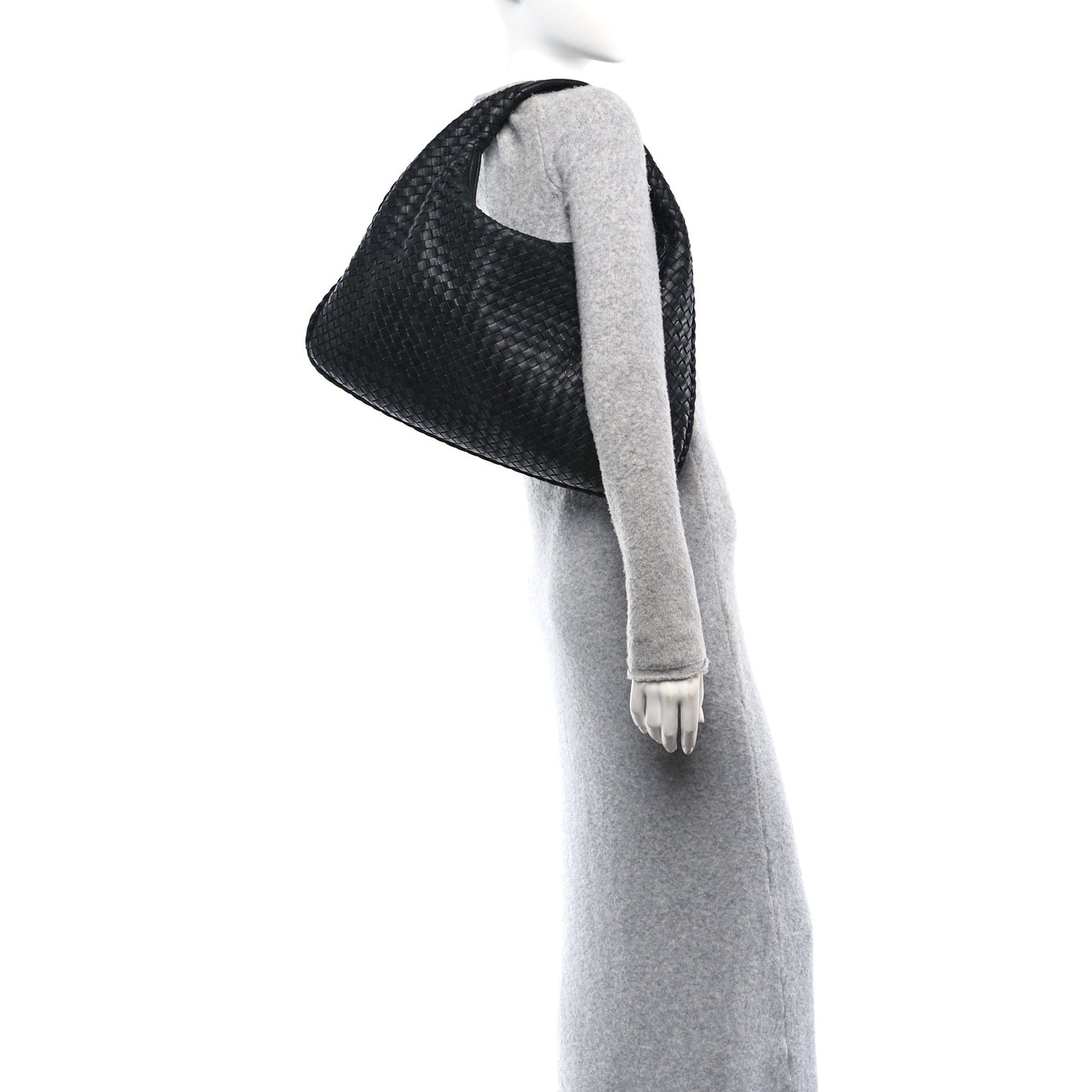 Nappa Intrecciato Large Veneta Hobo Black