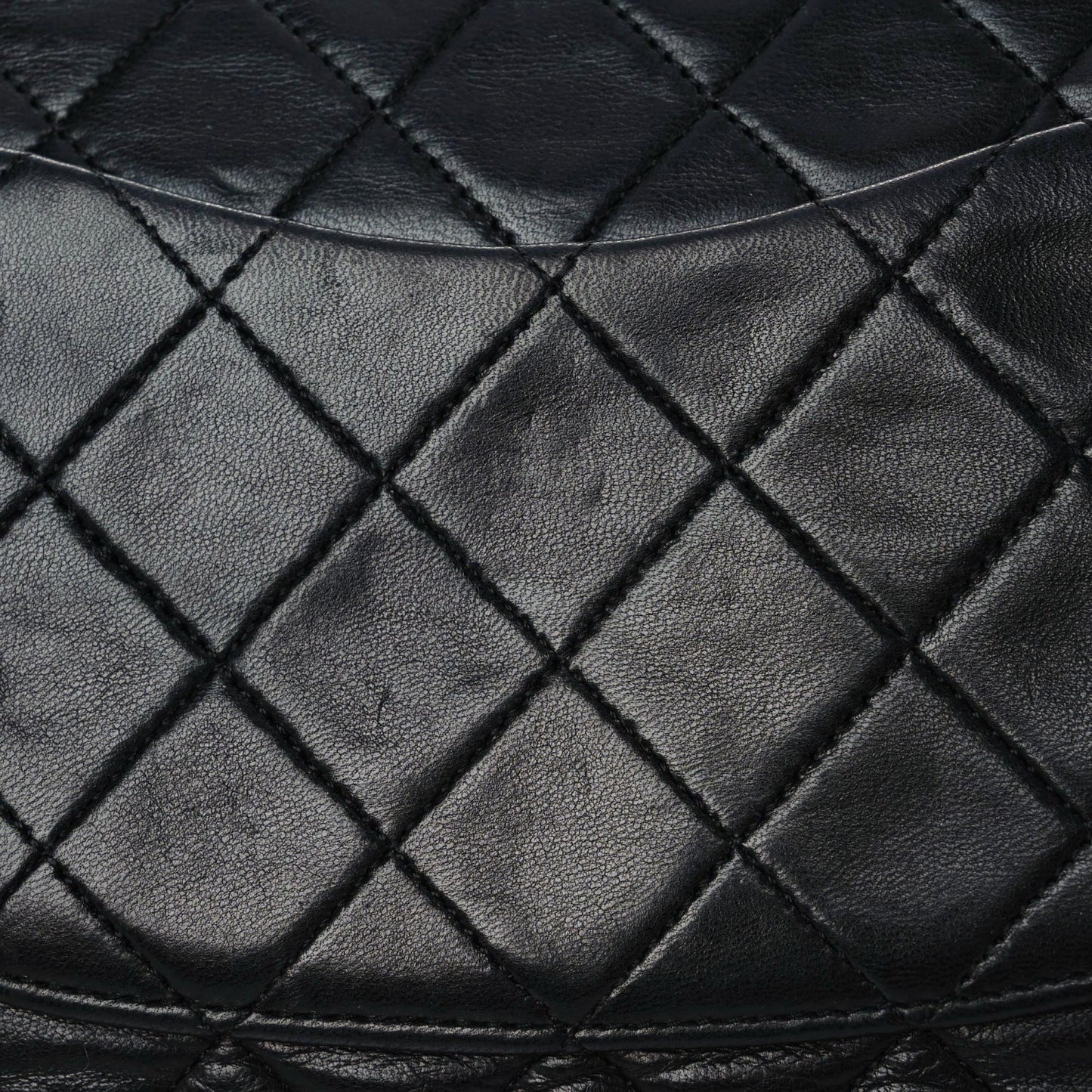 Lambskin Quilted Medium Double Flap Black