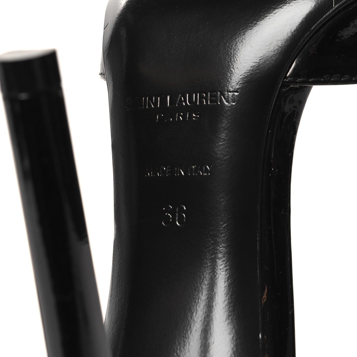 Patent Avenue 110 Ankle Strap Pointed Pumps 36 Black