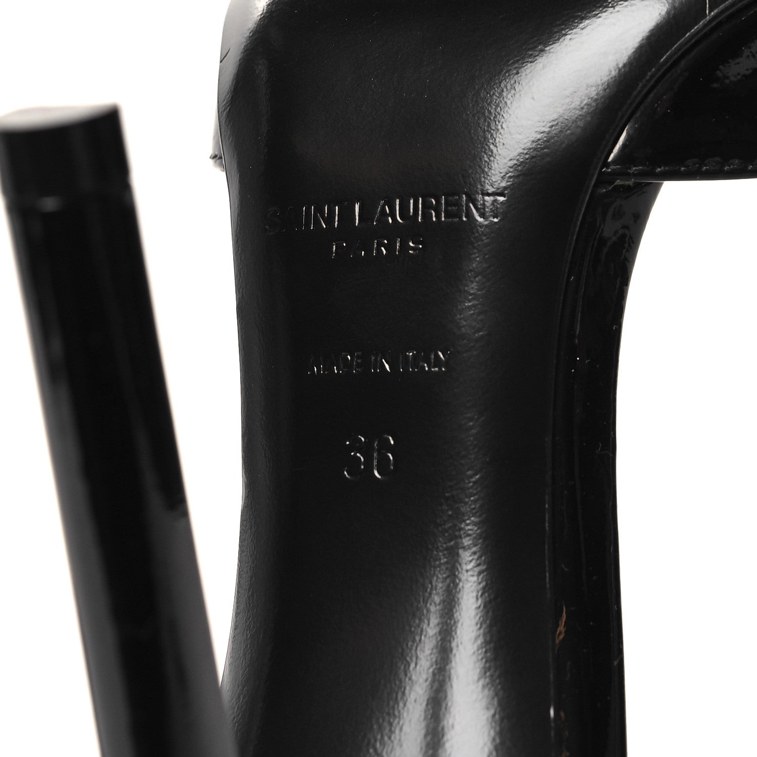 Saint Laurent Patent Avenue 110 Ankle Strap Pointed Pumps 36 Black 7 of 9