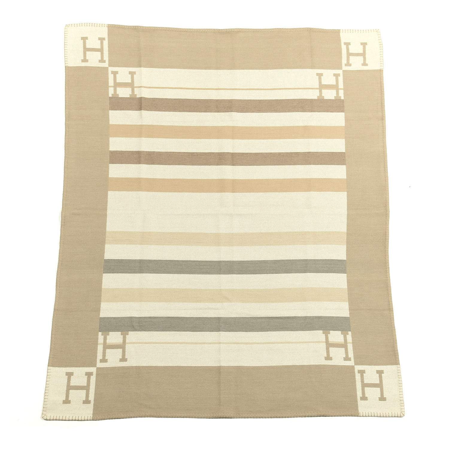 Hermes Cashmere Avalon Rocabar Blanket Naturel 1 of 3