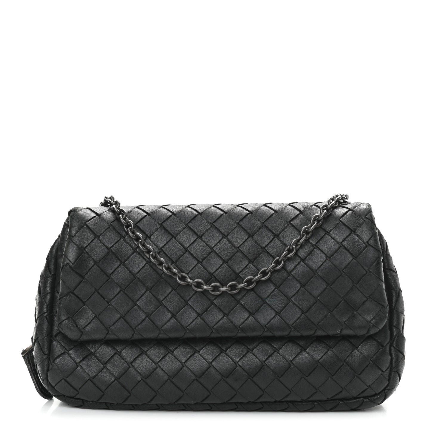 Nappa Intrecciato Small Chain Crossbody Black