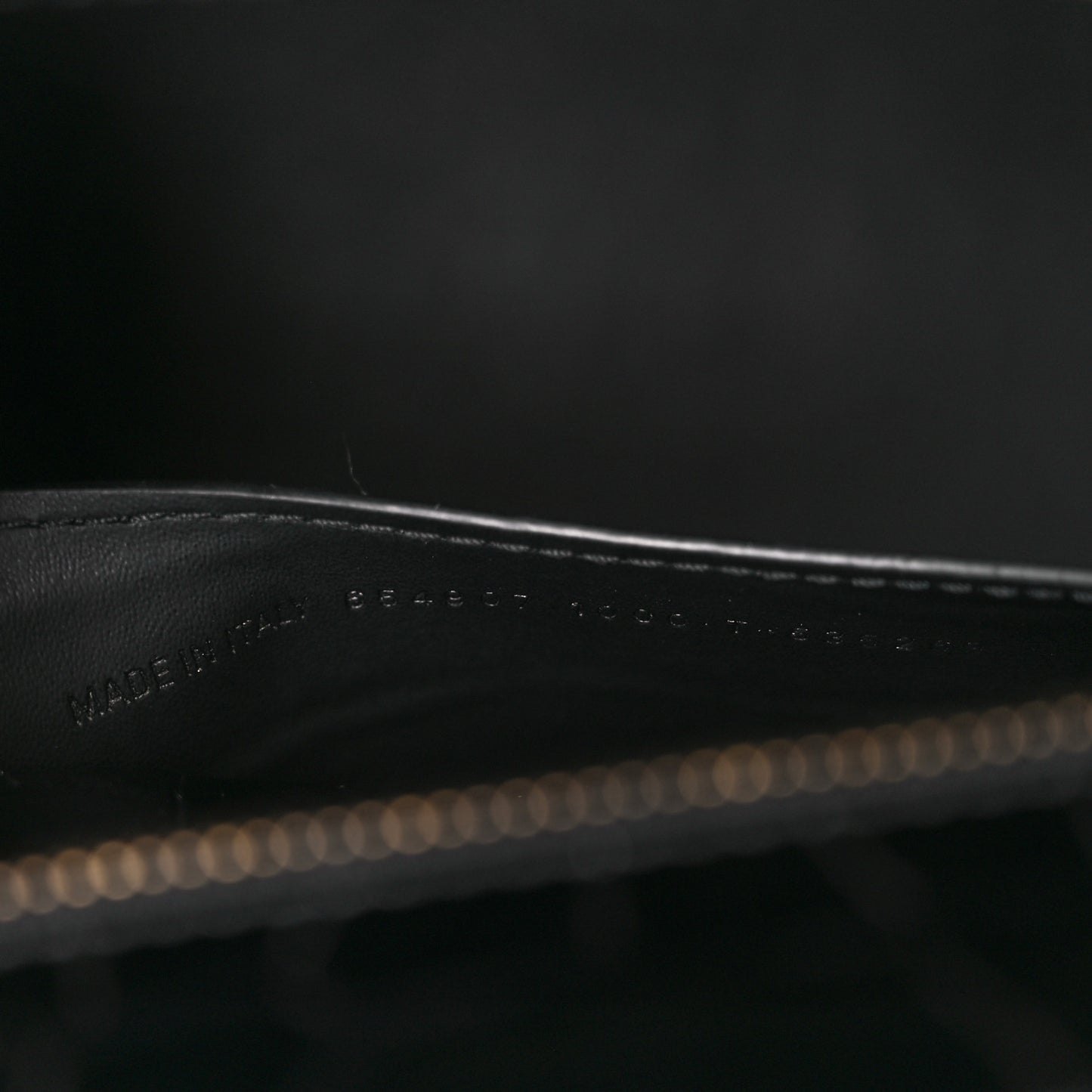 Shiny Supple Calfskin Crocodile Embossed Brass Hardware Neo Classic City Black