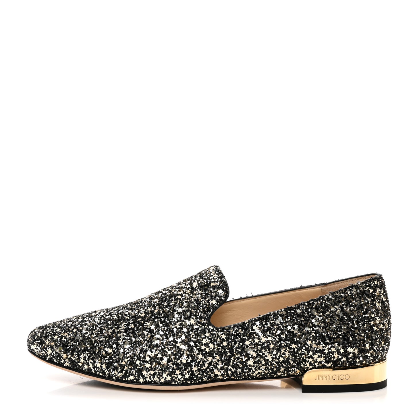 Coarse Glitter Jaida Flat Loafer 36.5 Black