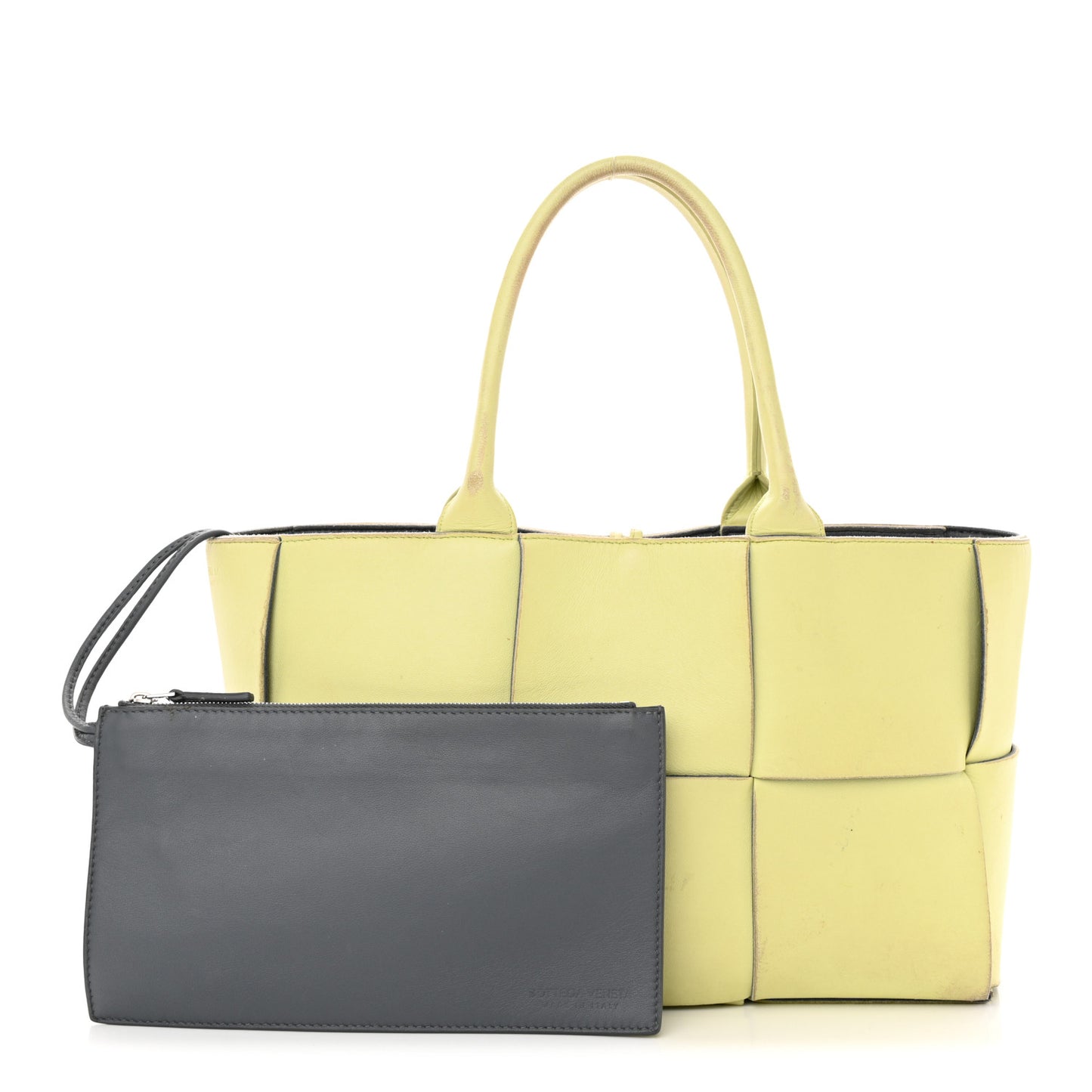 Nappa Maxi Intrecciato Small Arco Tote Lemon