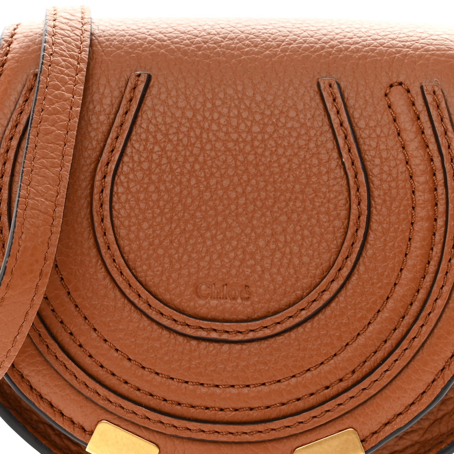 Calfskin Nano Marcie Saddle Bag Tan
