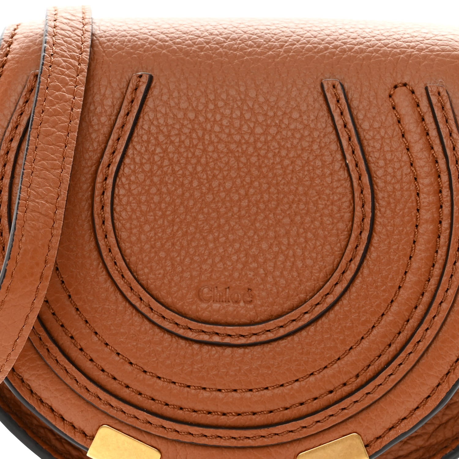Chloe Calfskin Nano Marcie Saddle Bag Tan 7 of 9