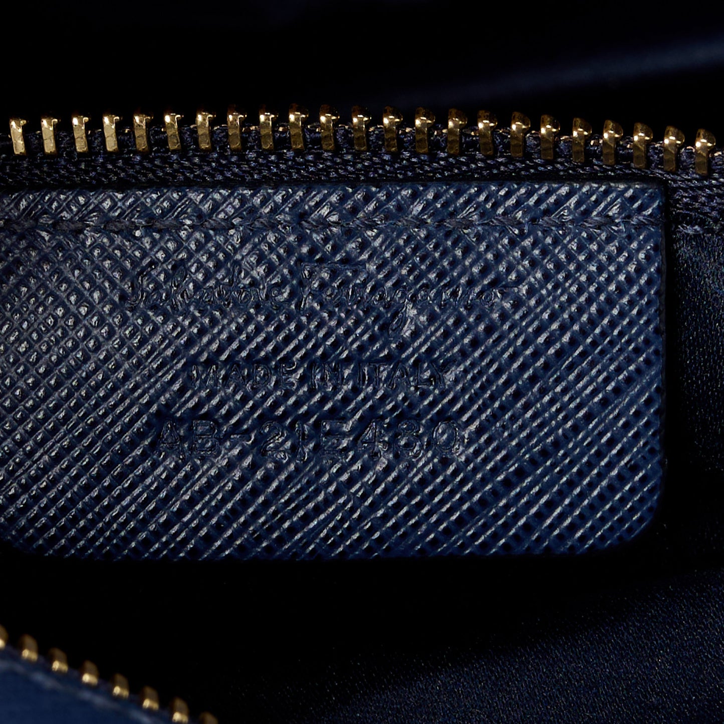 Printed Calfskin Vara Bow Chain Flap Crossbody Navy