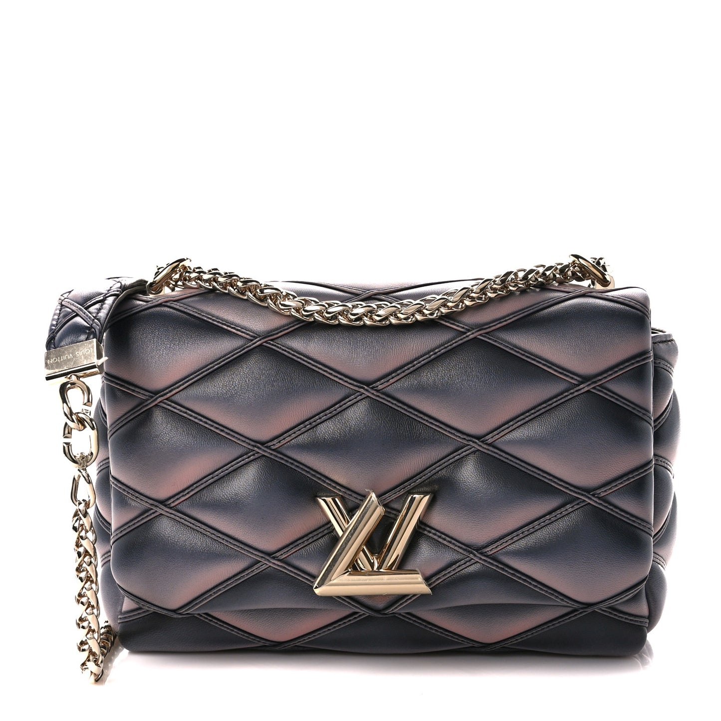 Lambskin Malletage Top Handle GO-14 MM Black Pink