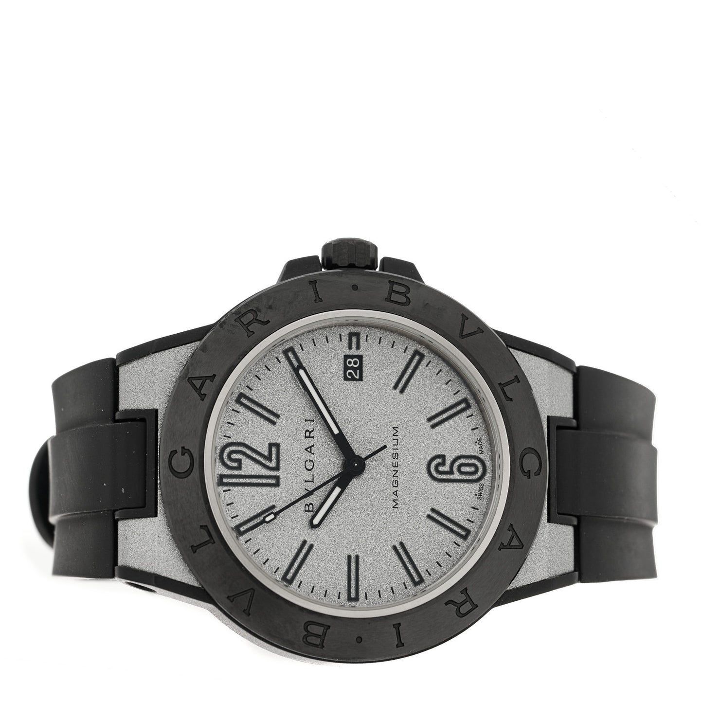 Ceramic Rubber 41mm Diagono Magnesium Automatic Watch Silver