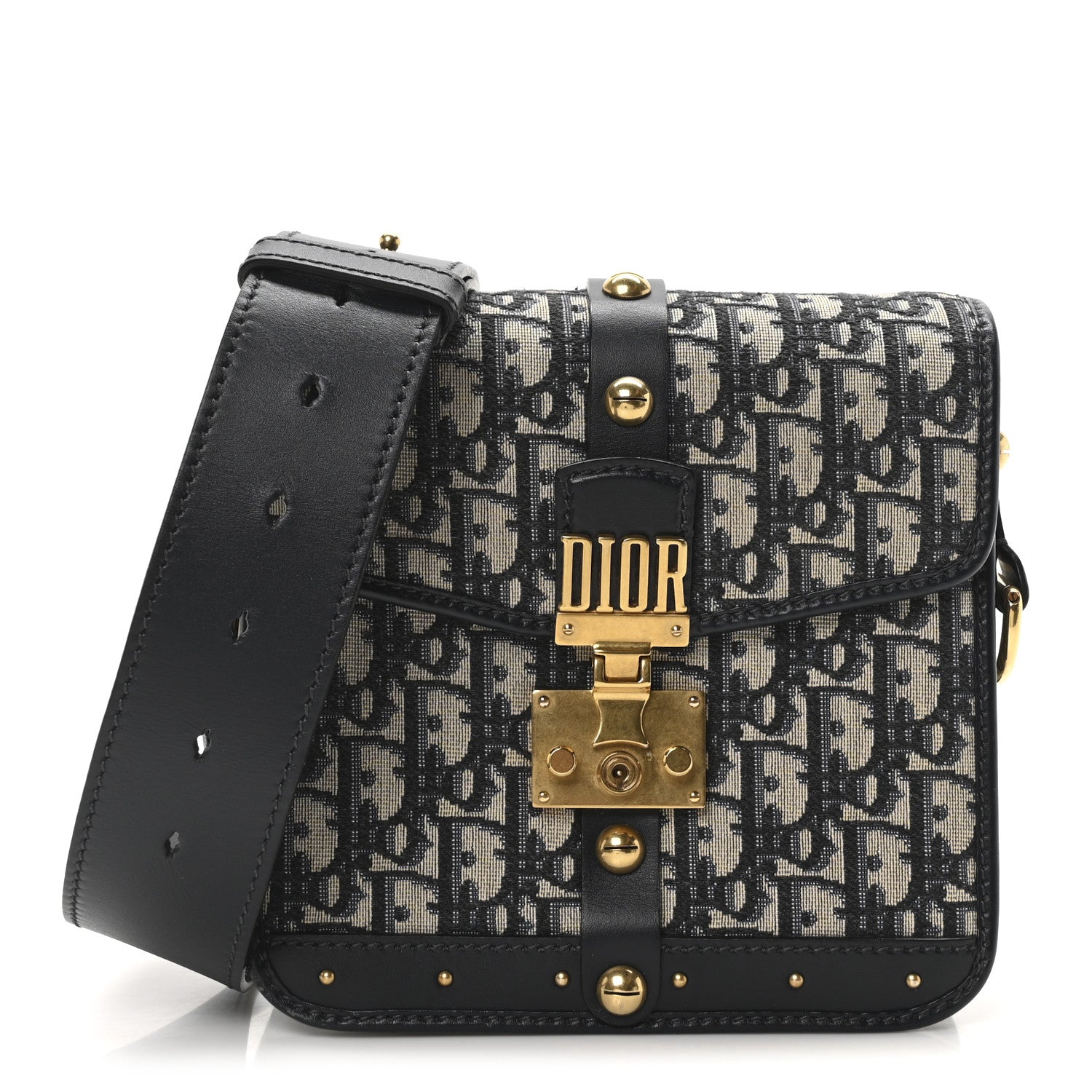 Christian Dior Oblique Square DiorAddict Flap Navy Blue 1721498
