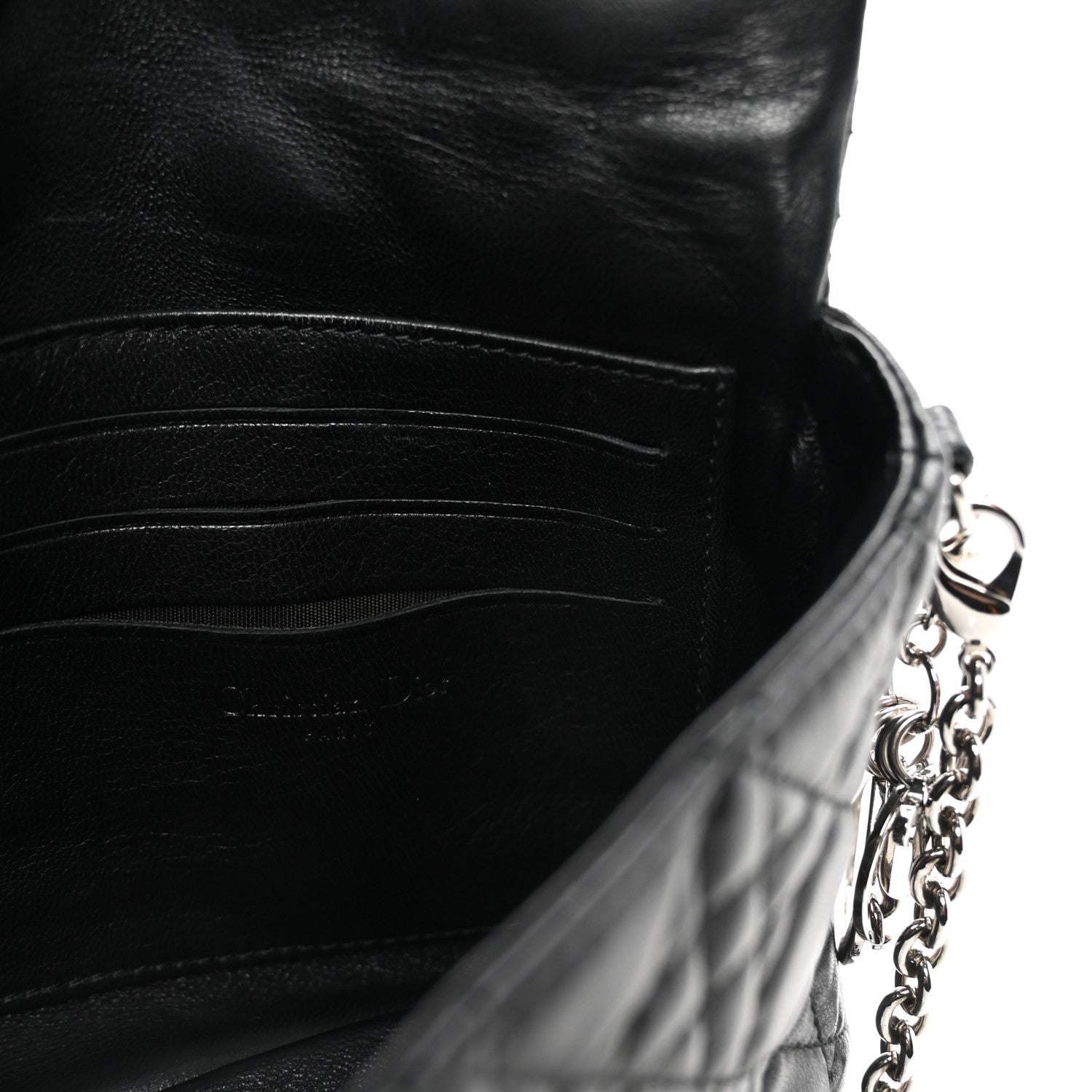 Christian Dior Lambskin Cannage Miss Dior Promenade Pouch Black 6 of 9