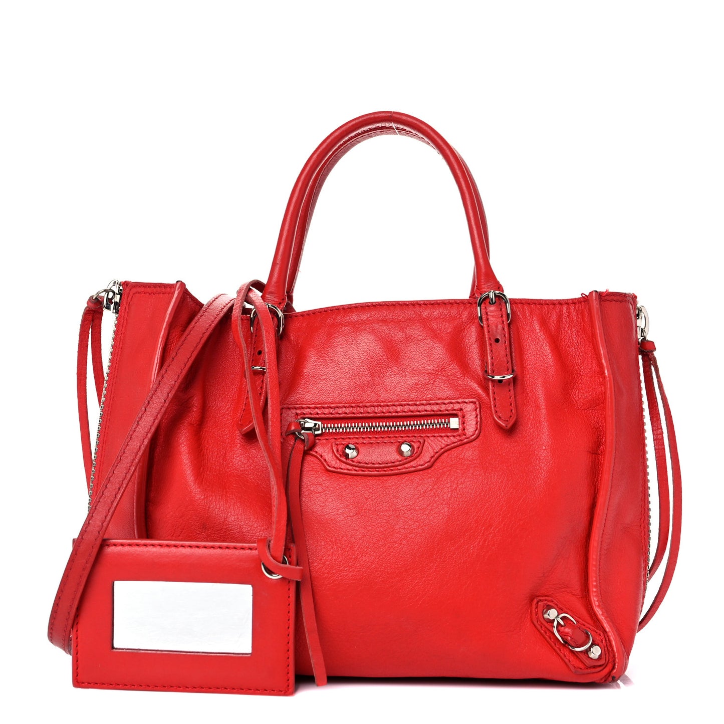 Veau Souple Papier Mini A4 Tote Rouge Cerise