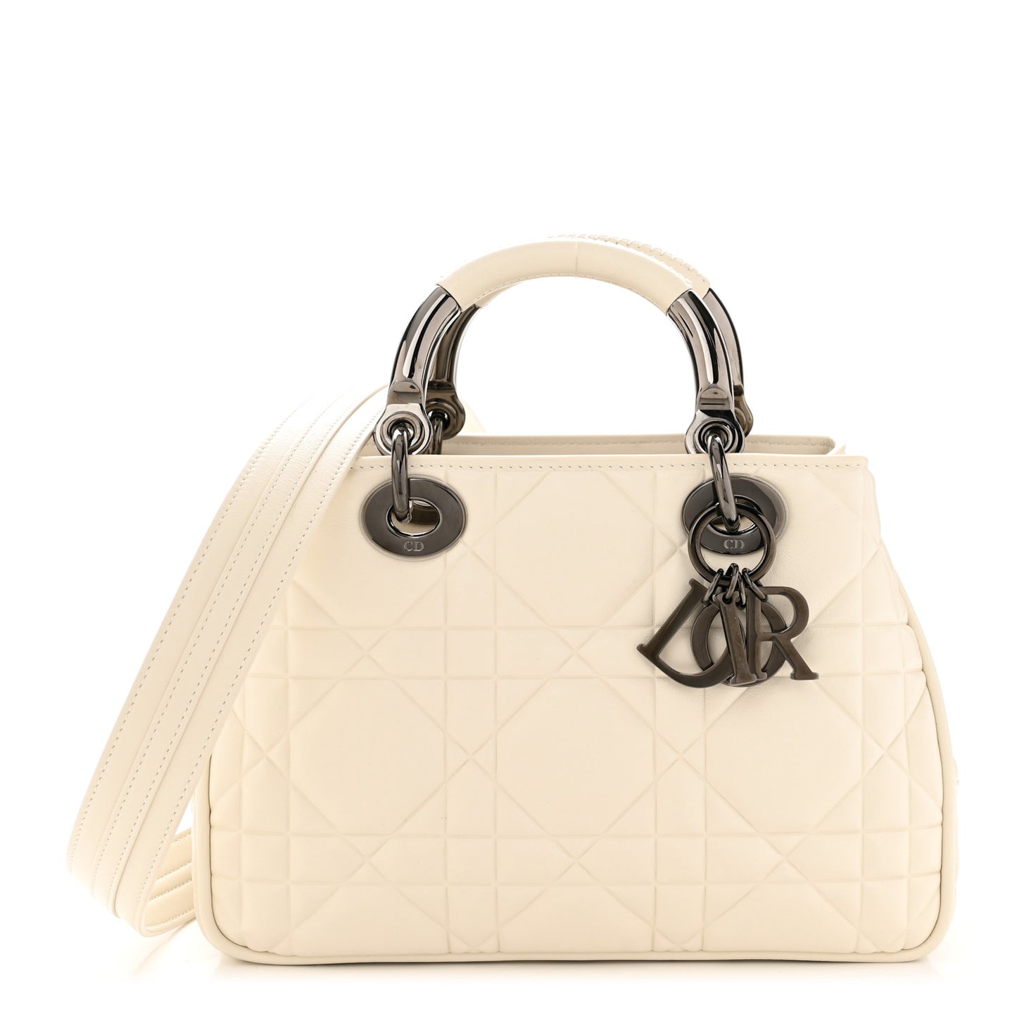 Calfskin Cannage Small The Lady 95.22 Ivory