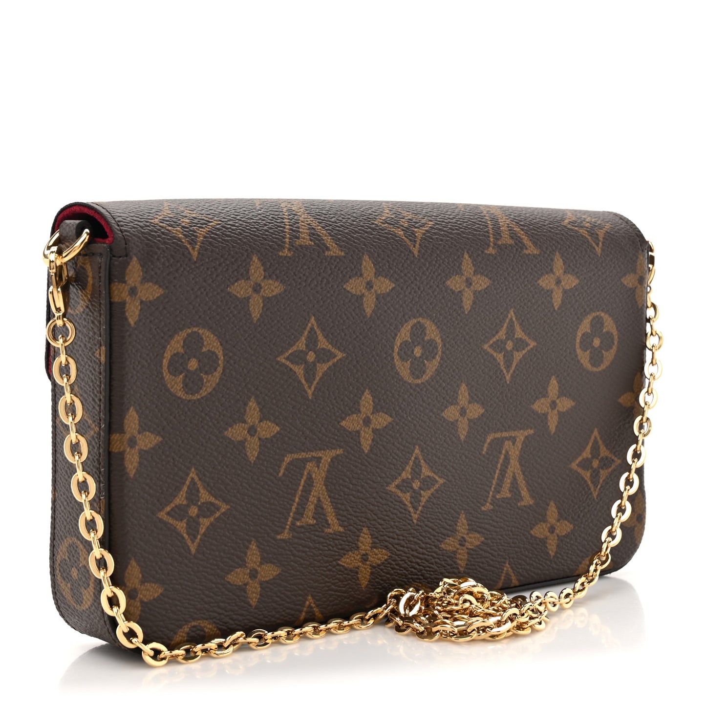 Monogram Pochette Felicie Chain Wallet Fuchsia