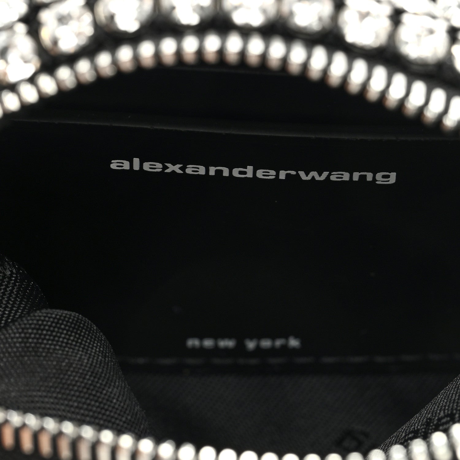 Alexander Wang Mesh Crystal Rhinestone Mini Heiress Pouch Black Silver 6 of 8