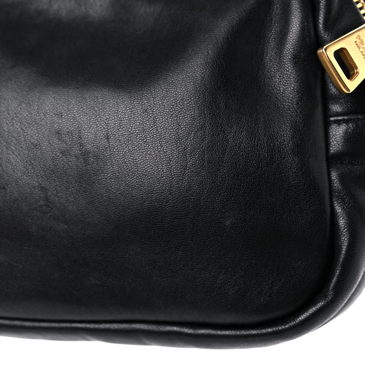 Nappa Zippers Bow Clutch Black Geranio