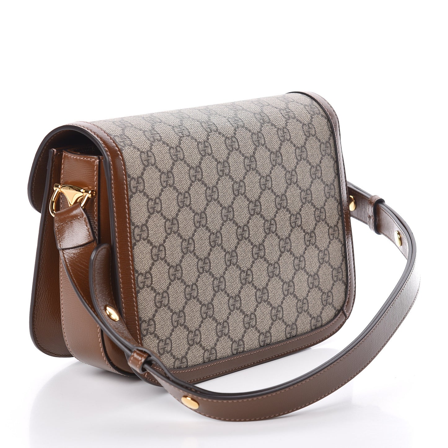 GG Supreme Monogram Horsebit 1955 Shoulder Bag Beige Brown Sugar