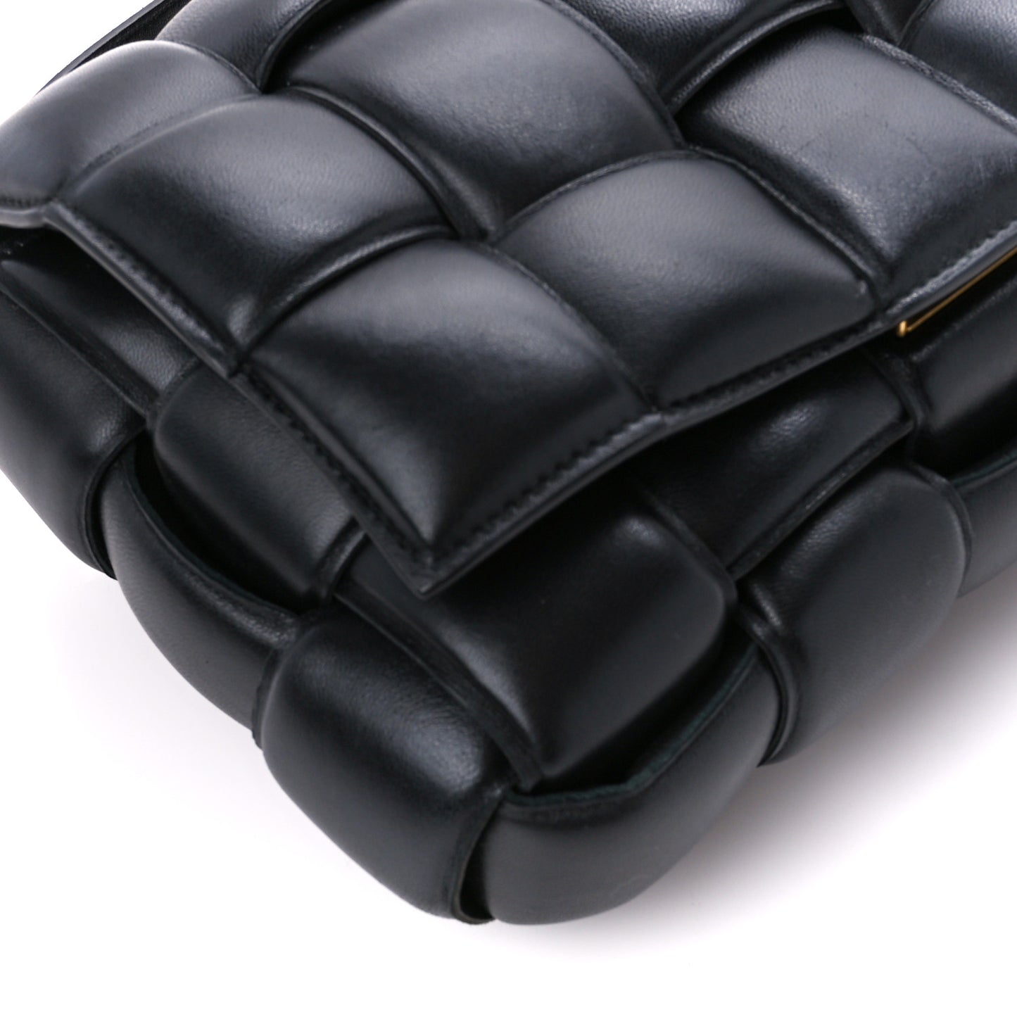 Nappa Maxi Intreccio Padded Cassette Crossbody Bag Black