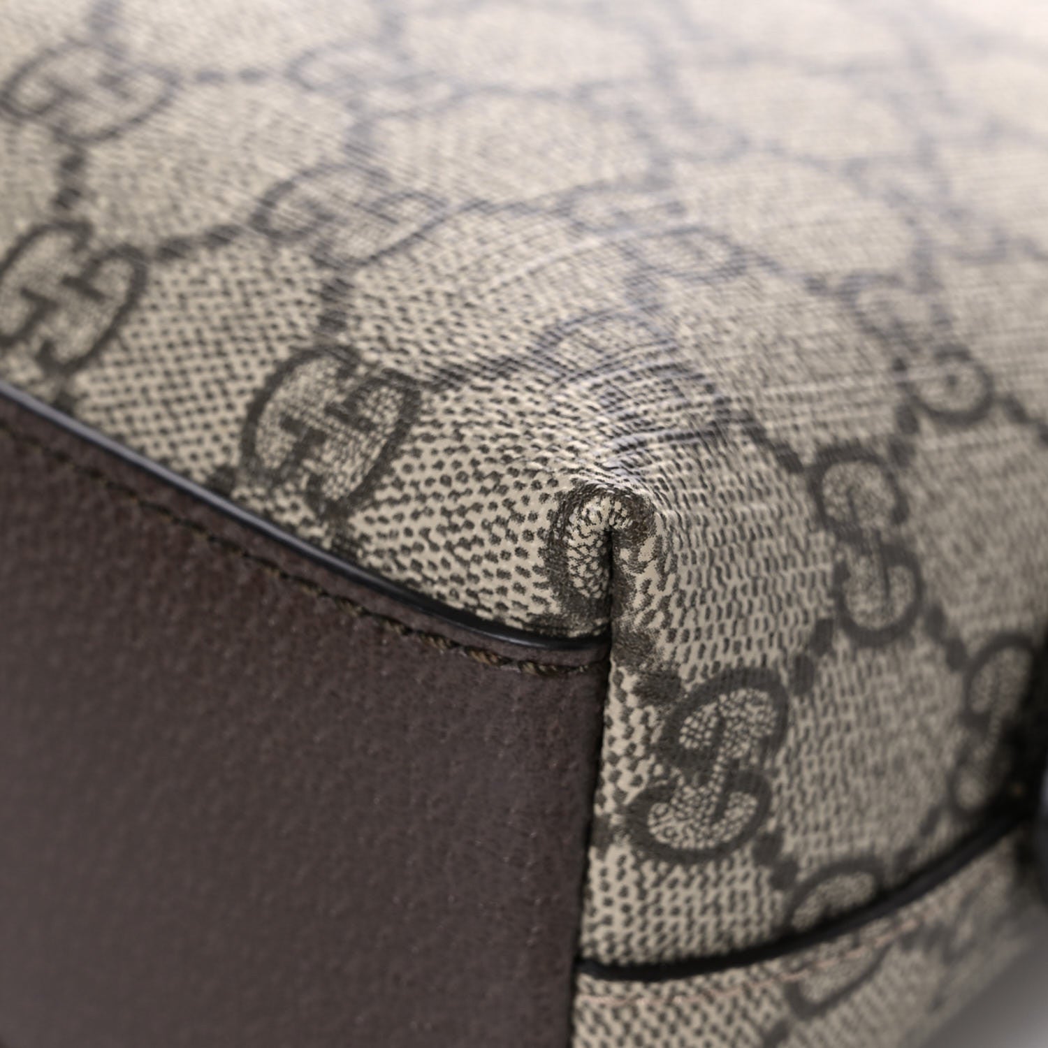 Gucci GG Supreme Monogram Textured Dollar Calfskin Web Small Ophidia Dome Shoulder Bag Beige Ebony New Acero 14 of 15