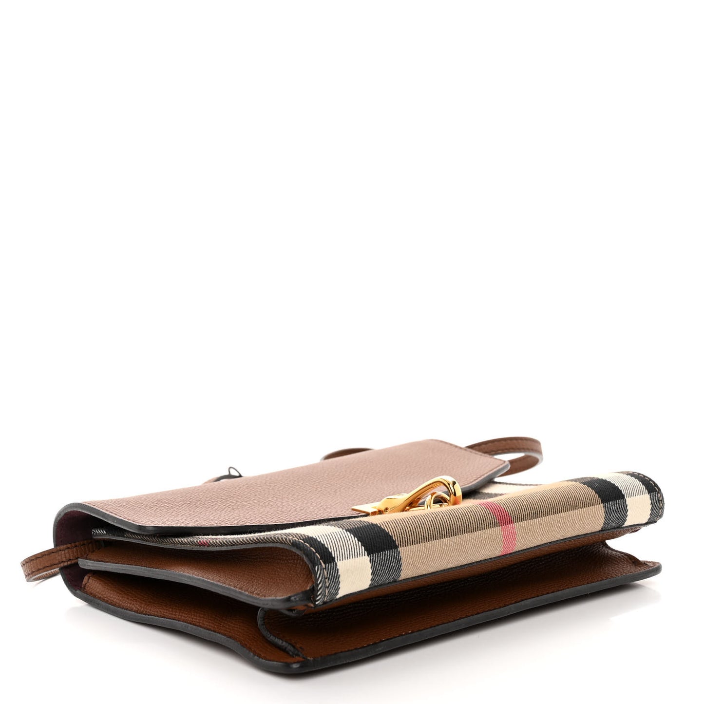 Derby Calfskin House Check Small Macken Crossbody Bag Tan