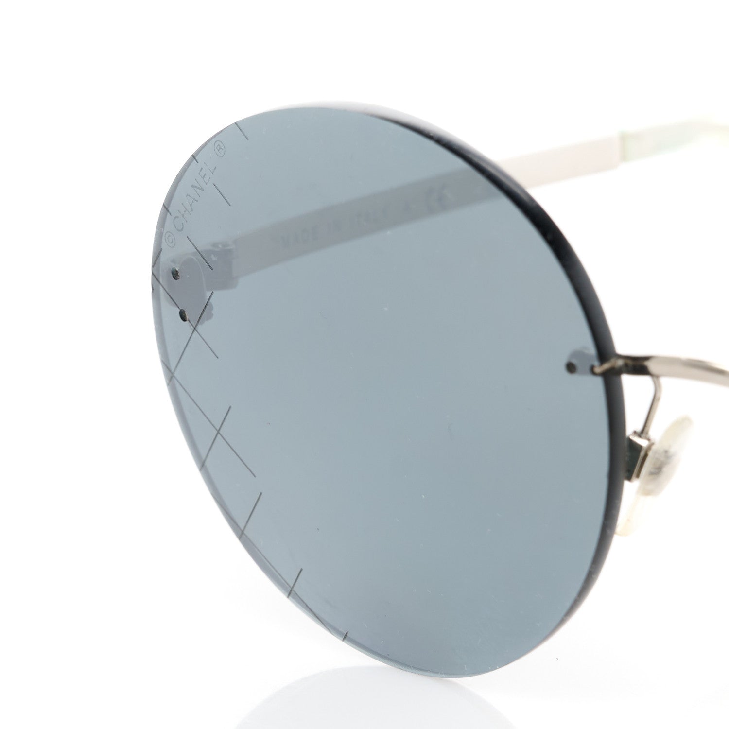 Chanel Metal Rimless Round Sunglasses 4216 Silver 7 of 8